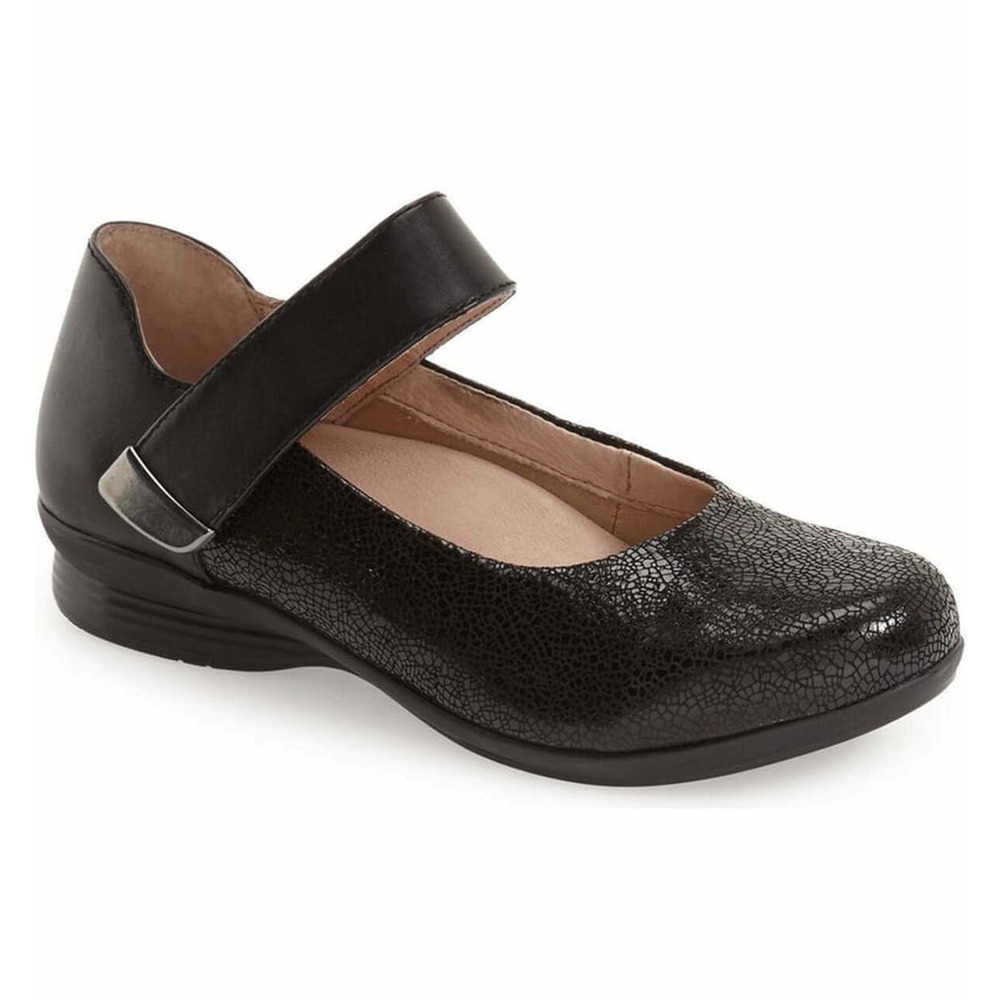 Dansko 37 Black Audrey Crackle Mary Jane Shoes 6.5/7